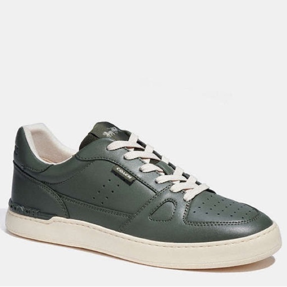 COACH Clip Court Sneaker Men’s 7.5 Olive Green Style‎ C8975 - Picture 1 of 10